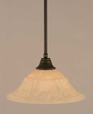 Stem Pendant With Hang Straight Swivel Shown In Dark Granite Finish With 16" Italian Marble Glass