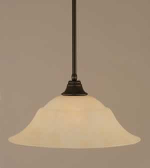 Stem Pendant With Hang Straight Swivel Shown In Dark Granite Finish With 20" Amber Marble Glass "