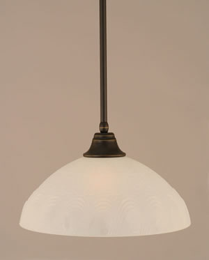 Stem Pendant With Hang Straight Swivel Shown In Dark Granite Finish With 16" Frosted Turtle Glass