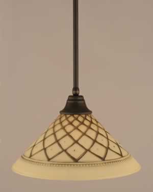 Stem Pendant With Hang Straight Swivel Shown In Dark Granite Finish With 16" Chocolate Icing Glass