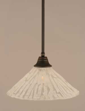 Stem Pendant With Hang Straight Swivel Shown In Dark Granite Finish With 16" Italian Ice Glass