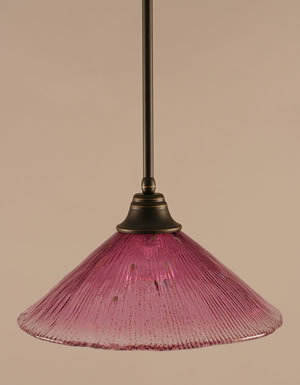 Stem Pendant With Hang Straight Swivel Shown In Dark Granite Finish With 16" Wine Crystal Glass
