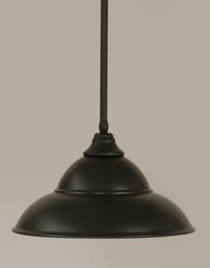 Stem Pendant With Hang Straight Swivel Shown In Matte Black Finish With 16" Chrome Double Bubble Metal Shade