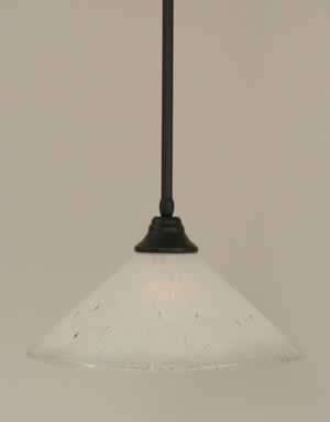 Stem Pendant With Hang Straight Swivel Shown In Matte Black Finish With 16" Frosted Crystal Glass