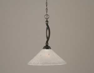 Bow Pendant Shown In Black Copper Finish With 16" Frosted Crystal Glass