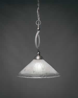 Bow Pendant Shown In Brushed Nickel Finish With 16" Frosted Crystal Glass