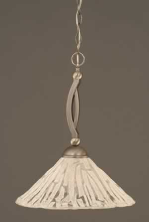 Bow Pendant Shown In Brushed Nickel Finish With 16" Italian Ice Glass