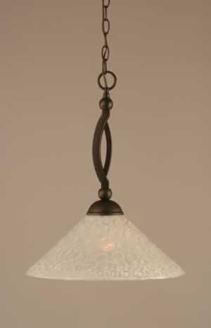 Bow Pendant Shown In Bronze Finish With 16" Italian Bubble Glass