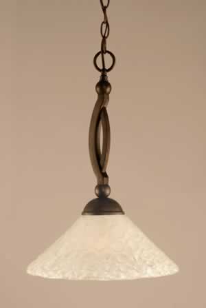 Bow Pendant Shown In Bronze Finish With 12" Italian Bubble Glass