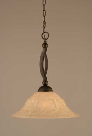 Bow Pendant Shown In Bronze Finish With 16" Italian Marble Glass