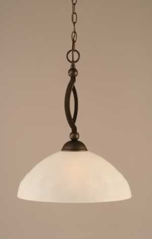 Bow Pendant Shown In Bronze Finish With 16" Frosted Turtle Glass
