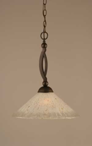 Bow Pendant Shown In Bronze Finish With 16" Frosted Crystal Glass