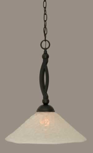 Bow Pendant Shown In Matte Black Finish With 16" Italian Bubble Glass