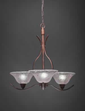 Swoop 3 Light Chandelier Shown In Bronze Finish With 10" Frosted Crystal Glass