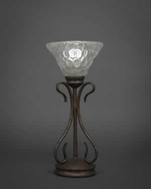 Swan Table Lamp Shown In Bronze Finish With 7" Italian Bubble Glass