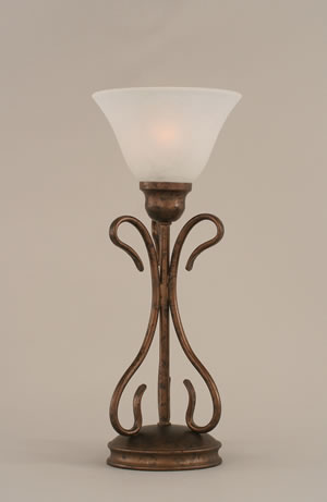 Swan Table Lamp Shown In Bronze Finish With 7" White Marble Glass