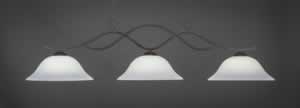 Revo 3 Light Bar Shown In Dark Granite Finish With 16" White Linen Glass