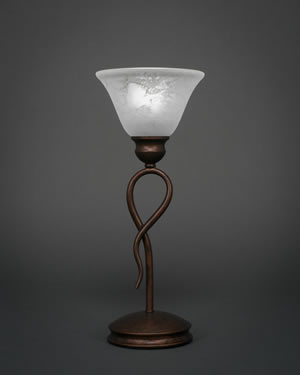 Leaf Table Lamp Shown In Bronze Finish With 7" White Marble Glass