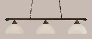 Oxford 3 Light Billiard Light Shown In Bronze Finish With 14" Alabaster Pumpkin Glass