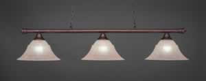 Oxford 3 Light Billiard Light Shown In Bronze Finish With 14" Italian Marble Glass