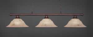 Oxford 3 Light Billiard Light Shown In Bronze Finish With 16" Italian Marble Glass