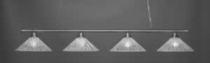 Oxford 4 Light Billiard Light Shown In Brushed Nickel Finish With 16" Italian Ice Glass