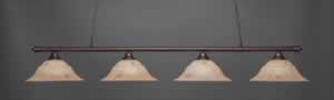 Oxford 4 Light Billiard Light Shown In Bronze Finish With 16" Italian Marble Glass