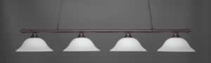 Oxford 4 Light Billiard Light Shown In Bronze Finish With 16" White Linen Glass