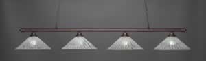 Oxford 4 Light Billiard Light Shown In Bronze Finish With 16" Italian Ice Glass