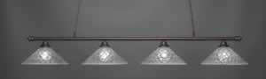 Oxford 4 Light Billiard Light Shown In Dark Granite Finish With 16" Italian Bubble Glass