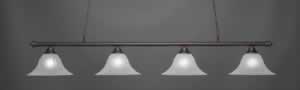 Oxford 4 Light Billiard Light Shown In Dark Granite Finish With 14" White Marble Glass