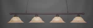 Oxford 4 Light Billiard Light Shown In Dark Granite Finish With 16" Italian Marble Glass