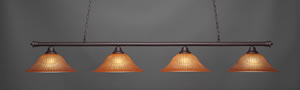 Oxford 4 Light Billiard Light Shown In Dark Granite Finish With 16" Tiger Glass