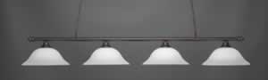 Oxford 4 Light Billiard Light Shown In Dark Granite Finish With 16" White Linen Glass