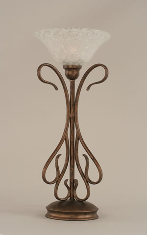 Swan Table Lamp Shown In Bronze Finish With 10" Italian Bubble Glass