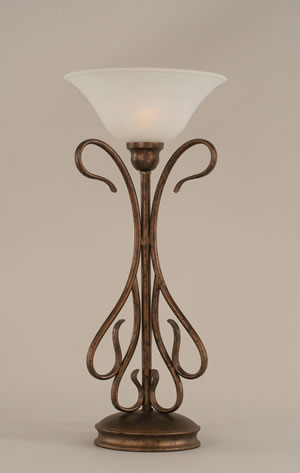 Swan Table Lamp Shown In Bronze Finish With 10" White Marble Glass