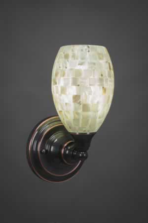 Wall Sconce Shown In Black Copper Finish With 5" Seashell Glass