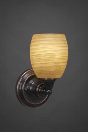 Wall Sconce Shown In Black Copper Finish With 5" Cayenne Linen Glass
