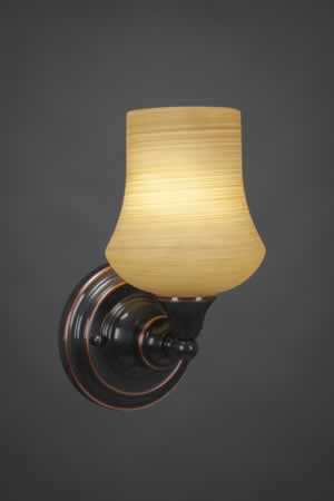 Wall Sconce Shown In Black Copper Finish With 5" Zilo Cayenne Linen Glass