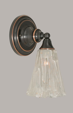 Wall Sconce Shown In Black Copper Finish With 5.5" Italian Ice Glass