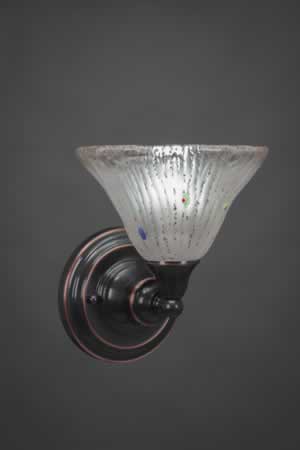 Wall Sconce Shown In Black Copper Finish With 7" Frosted Crystal Glass