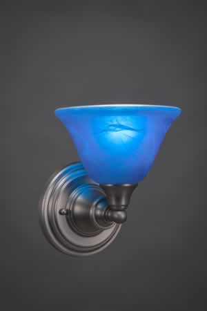 Wall Sconce Shown In Brushed Nickel Finish With 7" Blue Italian Glass