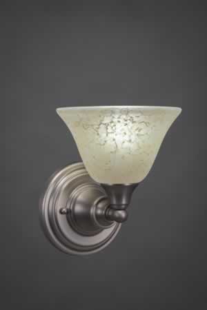 Wall Sconce Shown In Brushed Nickel Finish With 7" Amber Marble Glass
