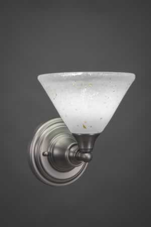 Wall Sconce Shown In Brushed Nickel Finish With 7" Gold Ice Glass