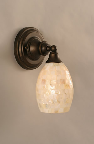 Wall Sconce Shown In Bronze Finish With 5" Seashell Glass