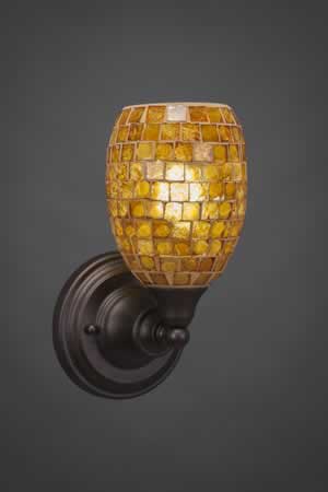 Wall Sconce Shown In Bronze Finish With 5" Copper Mosaic Glass