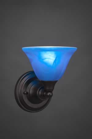 Wall Sconce Shown In Bronze Finish With 7" Blue Italian Glass
