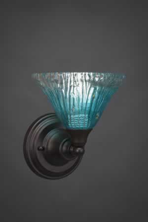 Wall Sconce Shown In Bronze Finish With 7" Teal Crystal Glass