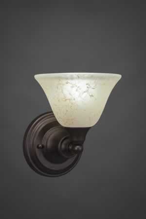 Wall Sconce Shown In Bronze Finish With 7" Amber Marble Glass