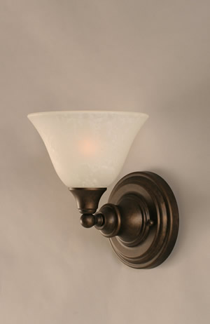 Wall Sconce Shown In Bronze Finish With 7" White Marble Glass
